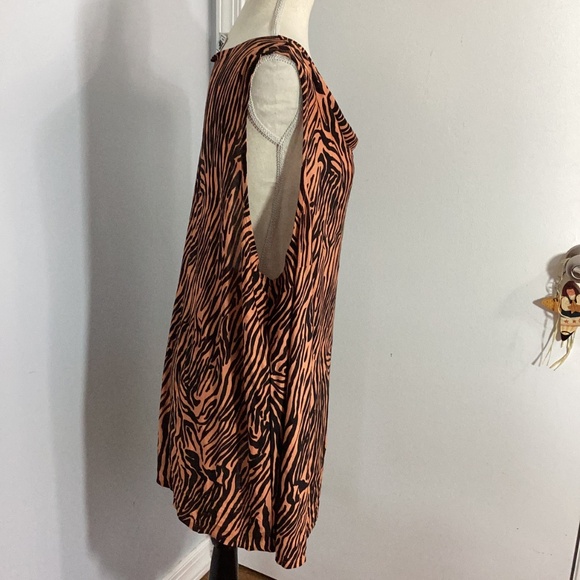 BOB MACKIE STUDIO PLUS SZ 3X SILK BLEND LIQUID KNIT COWL NECK TANK TOP ANIMAL - Picture 5 of 8